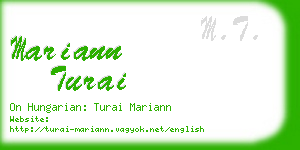 mariann turai business card